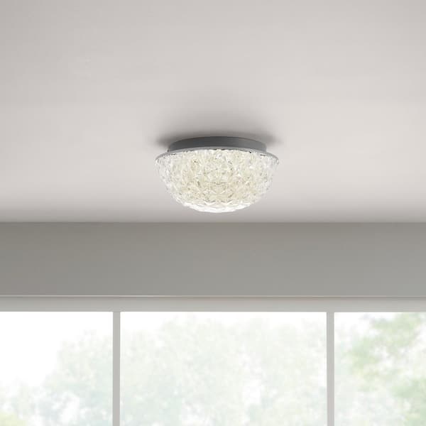 Ellis Place 12.25 in. Chrome LED Round Flush Mount, Modern Ceiling Light