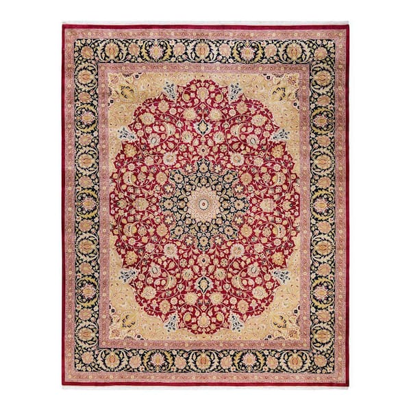 8 ft. x 10 ft. Purple Mogul Oriental Wool Indoor Area Rug