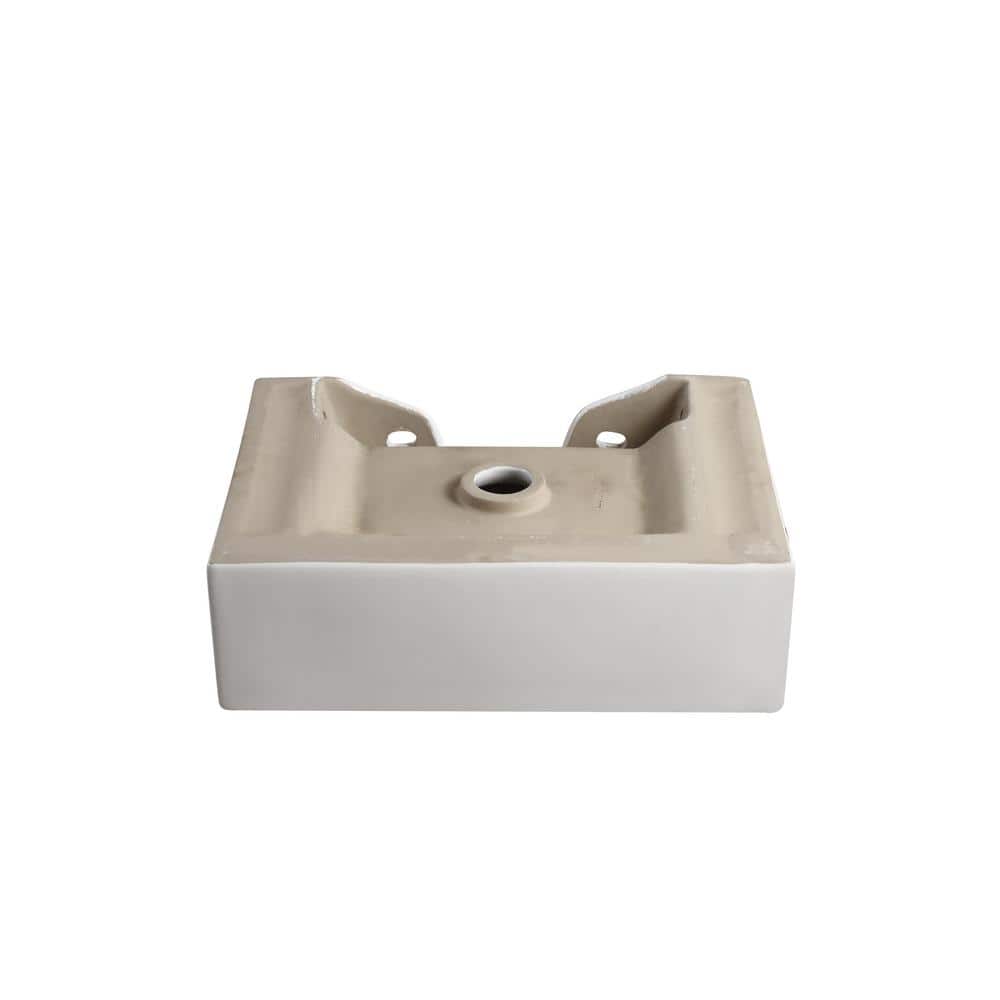 Elanti 17'' White Ceramic Wall-Mount Rectangular Sink