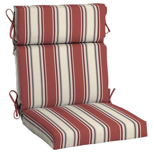 Hampton Bay 21 5 In X 24 Chili Stripe Outdoor High Back Dining Chair Cushion 2 Pack Tk1w216b D9d2 - Home Depot Patio Chair Pads