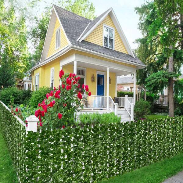 Karl home 59 in. x 118.11 in. Green Artificial Maple Leaf Decorative Privacy Fence Screen