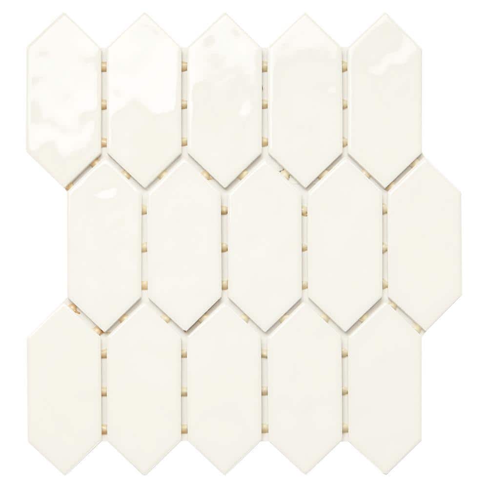 Daltile LuxeCraft 11 in. x 12 in. x 6.35 mm White Ceramic Picket Mosaic Wall Tile (0.73 sq. ft./Each) LC1525PICKHD1P2 - The Home Depot