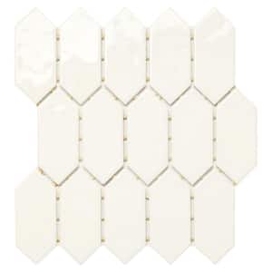 LuxeCraft White 11 in. x 12 in. x 6.35 mm Ceramic Picket Mosaic Wall Tile (0.73 sq. ft./Each)