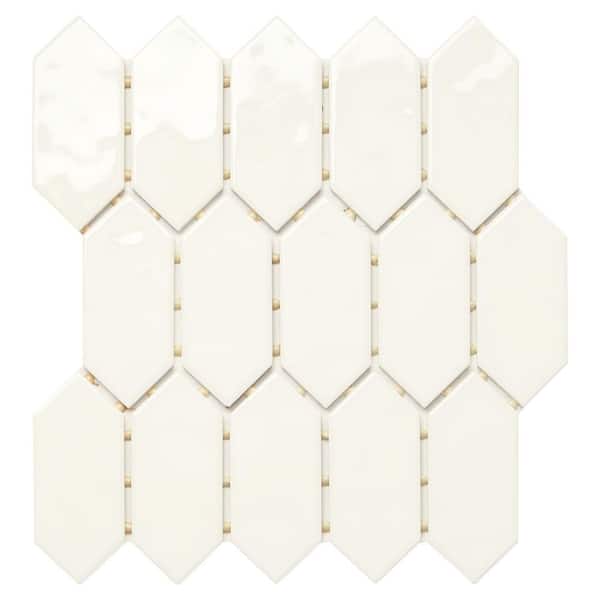 Daltile LuxeCraft White 11 in. x 12 in. x 6.35 mm Ceramic Picket Mosaic Wall Tile (0.73 sq. ft./Each)