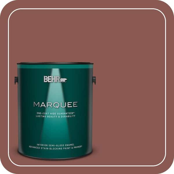 BEHR MARQUEE 1 gal. #MQ1-20 Rust One-Coat Hide Semi-Gloss Enamel Interior Paint & Primer