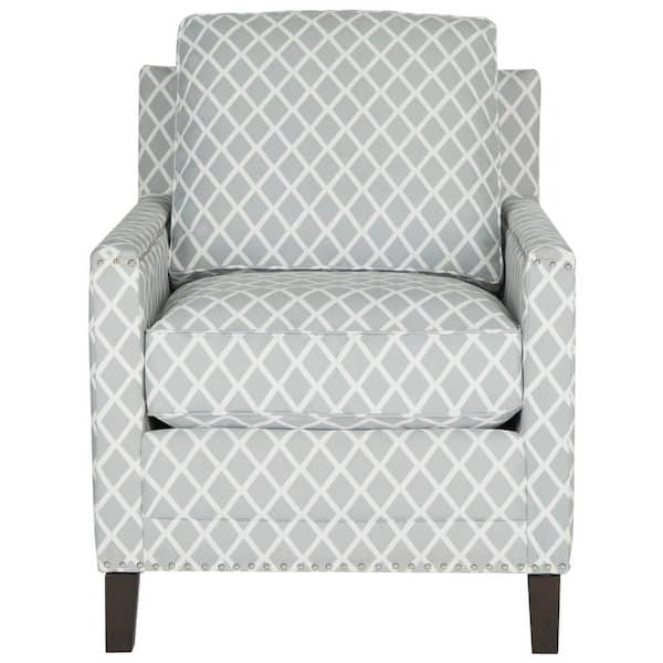 SAFAVIEH Buckler Gray/White Arm Chair