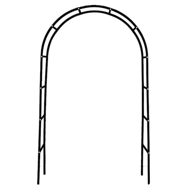 90 in. Metal Garden Arch Trellis for Climbing Plants Wedding and Event Decoration Black