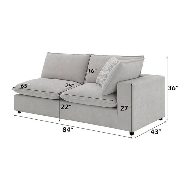 Acme Furniture Marisa 43 in. Straight Arm 1-Piece Fabric Rectangle