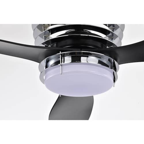 52 in. LED Modern Indoor Chrome ABS Blades Ceiling Fan with Lights and Remote Ceiling Fans With Lights