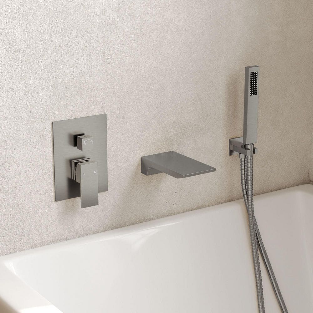 Wall Mount Single Handle 1-Spray Tub and Shower Faucet 2.5 GPM in. Brushed Nickel Valve Included price history on PriceWatchPro