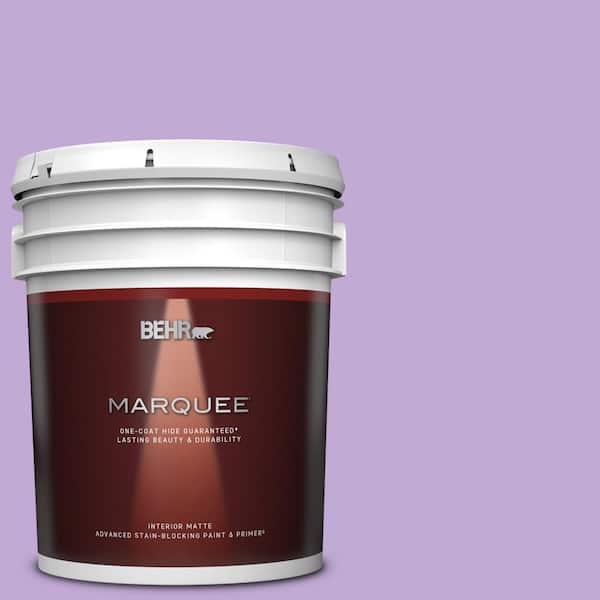 BEHR MARQUEE 5 gal. #MQ4-59 Purple Gladiola One-Coat Hide Matte Interior Paint & Primer