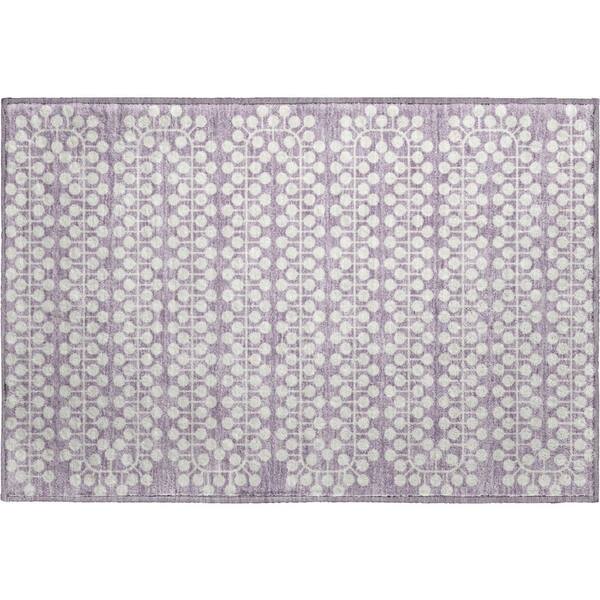 Mayfield Premium Machine Washable Abstract AMF2247 Lavender 2 ft. x 3 ft. Accent Rug
