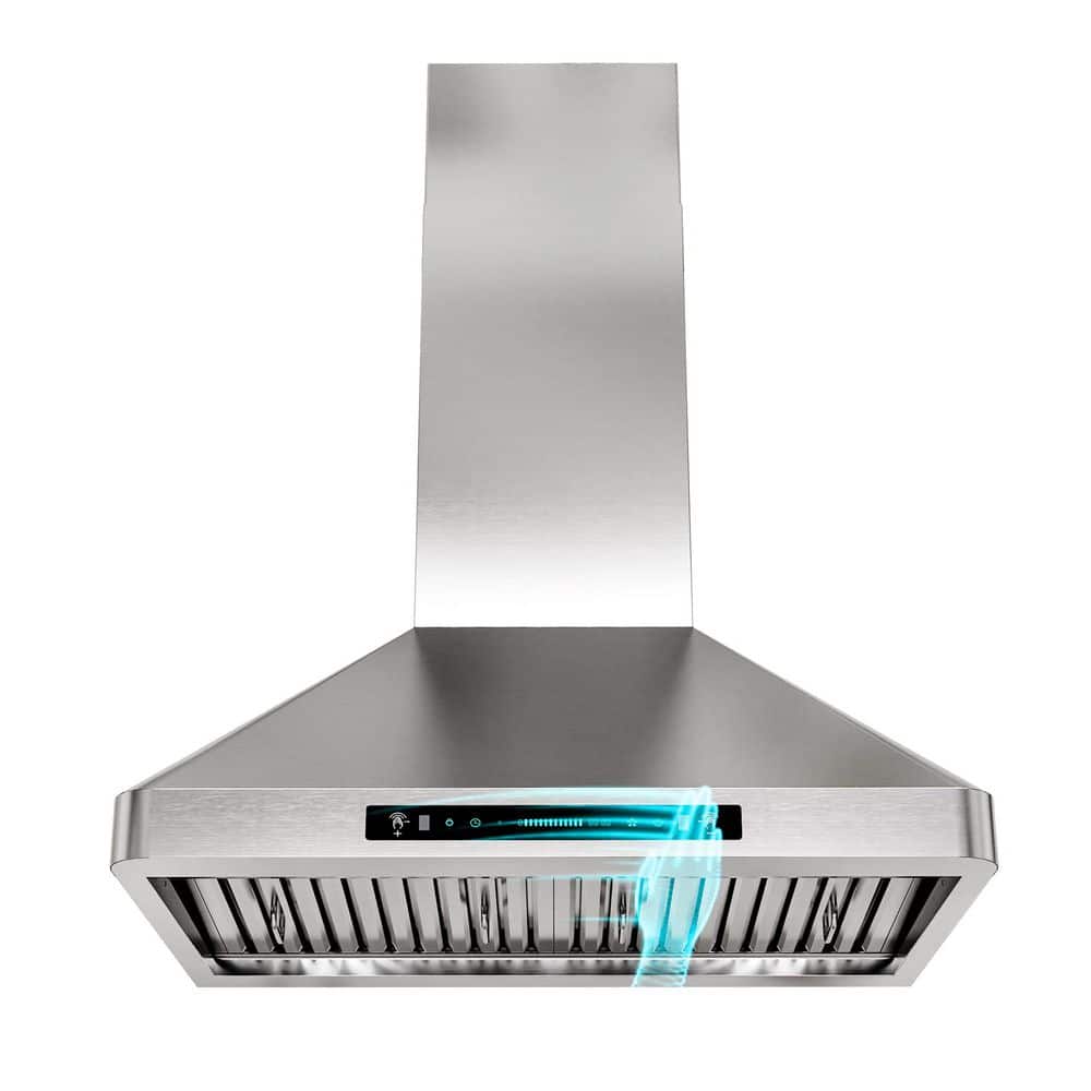 30 in. 900 CFM Convertible Wall Mount Downdraft System Stainless Rounded Corners, Touch and Gesture Control with Remote price history on PriceWatchPro