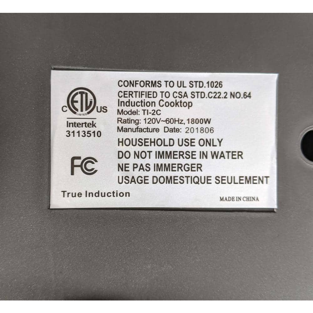 True Induction TI-2C 23in. Dual Burner Ceramic-Glass Portable Induction ...