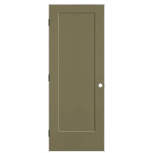 Masonite 30 in. x 80 in. 1-Panel Lincoln Park Right-Hand Solid Core Truly Olive Molded Composite Single Prehung Interior Door