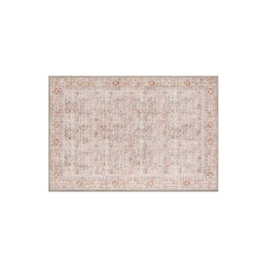 Delano Terracotta Floral Pattern Machine Washable Area Rug Multi 2 ft. x 3 ft. Area Rug
