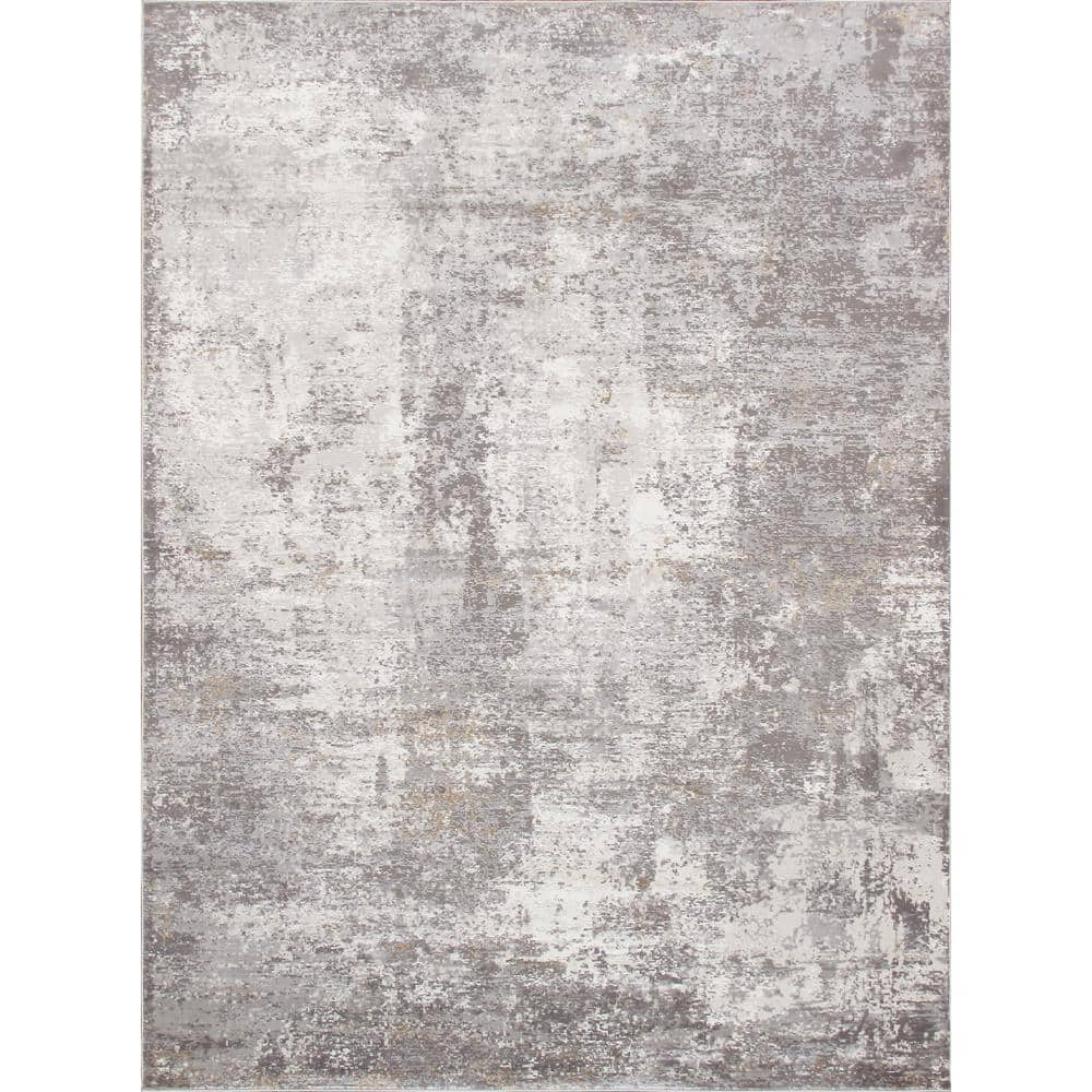 Pasargad Home Stella Light Grey 8 Ft X 10 Ft Abstract Area Rug Pvha   Light Grey Area Rugs Pvha 44 8x10 64 1000 