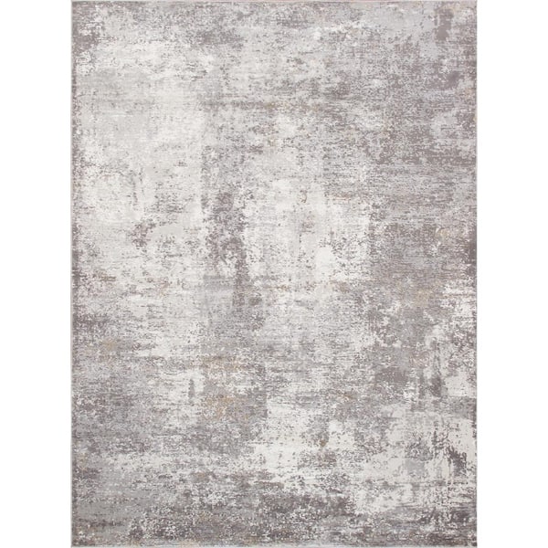 Pasargad Home Stella Light Grey 8 ft. x 10 ft. Abstract Area Rug