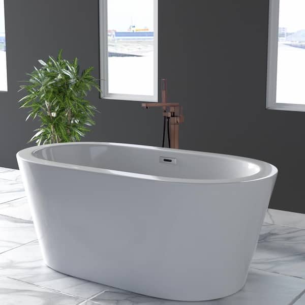Single-Handle High Flow Floor Mount Freestanding Tub Faucet with Hand Shower in Oil Rubbed Bronze