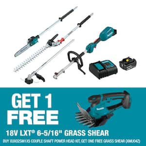 18V LXT Brushless Couple Shaft Power Head Kit w/String Trimmer, Pole Saw & Articulating Hedge Trimmer Attachments 4.0Ah