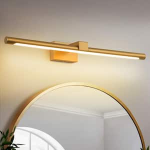 William 23.6 in. 1-Light Gold Linear Dimmable LED Vanity Light