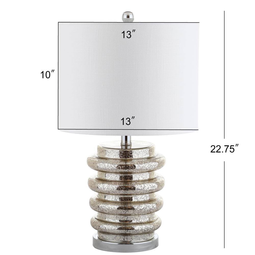 Mercury Glass Table Lamp with White Drum Shade