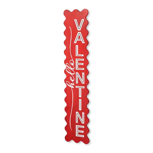 Glitzhome 39.25 in. H Valentine's Wooden HELLO VALENTINE Porch Decor