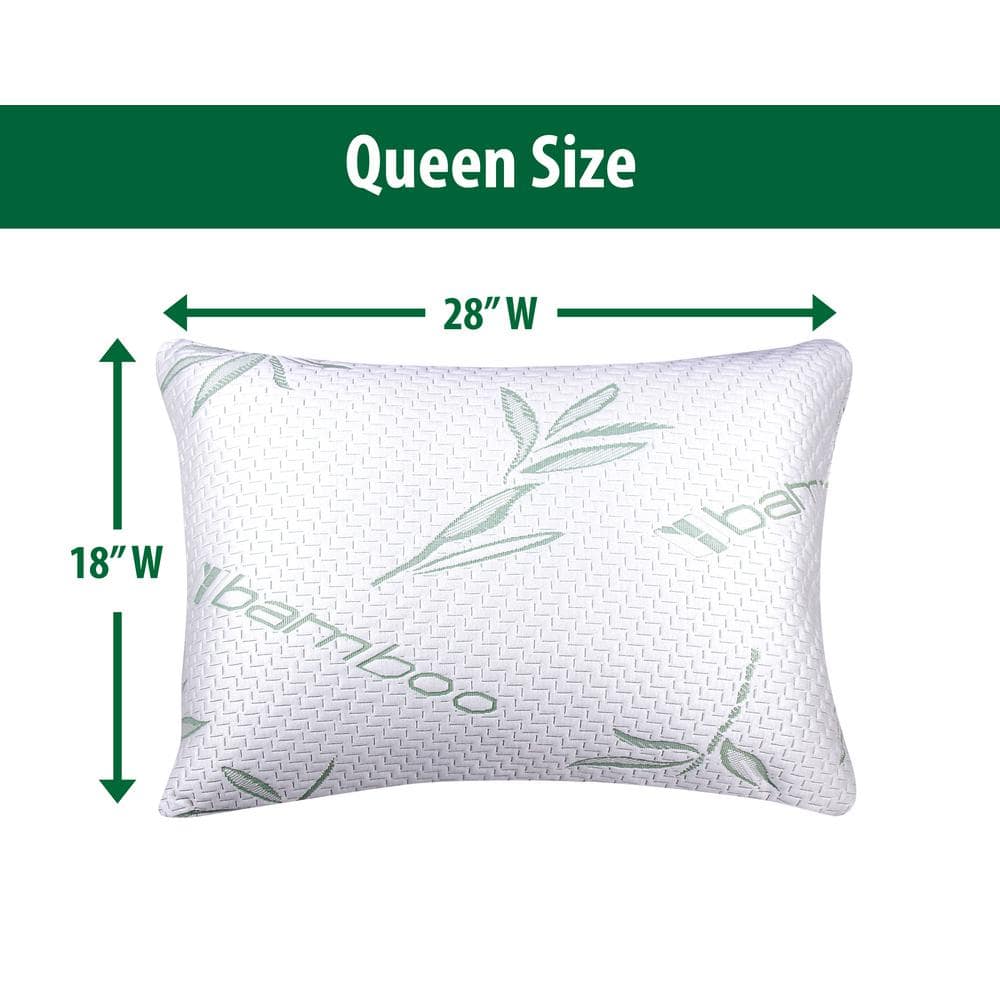 Queen Hypoallergenic Memory Foam Bamboo Pillow Set