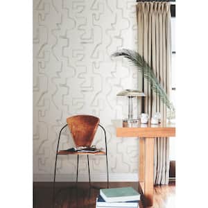 White Neutral Abstract Aura Matte Non-Pasted Paper Wallpaper