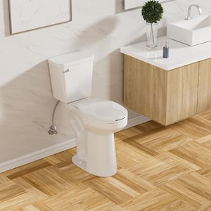 21 in. Extra Tall 2-piece 1.28 GPF Single Flush Elongated Toilet in White (Seat Included)