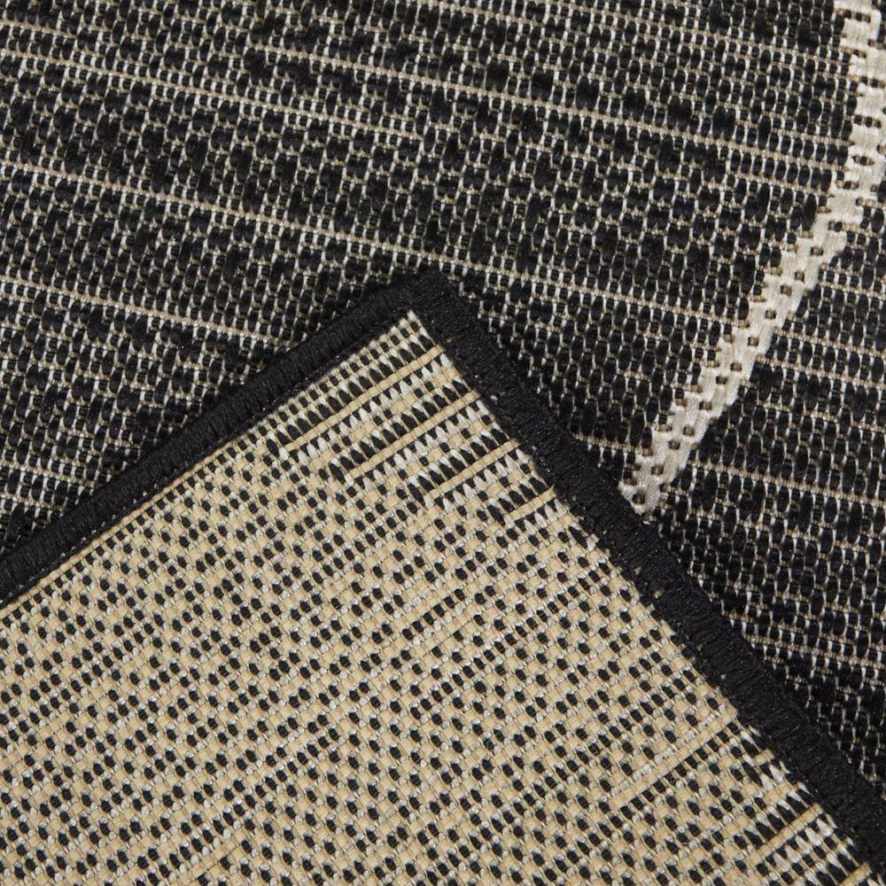 Charcoal Diamond Pattern Synthetic Flat Woven Indoor/Outdoor Rug