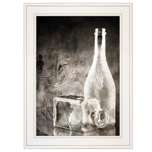 HomeRoots Charlie Moody Gray Glassware Still Life 1-Piece Framed Wall Art 19 in. x 15 in.