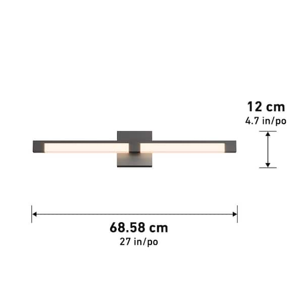 En skønne dag Algebraisk feminin Artika Tivoli 27 in. Black LED Vanity Light Bar-VAN-TROC-HD2BL - The Home  Depot