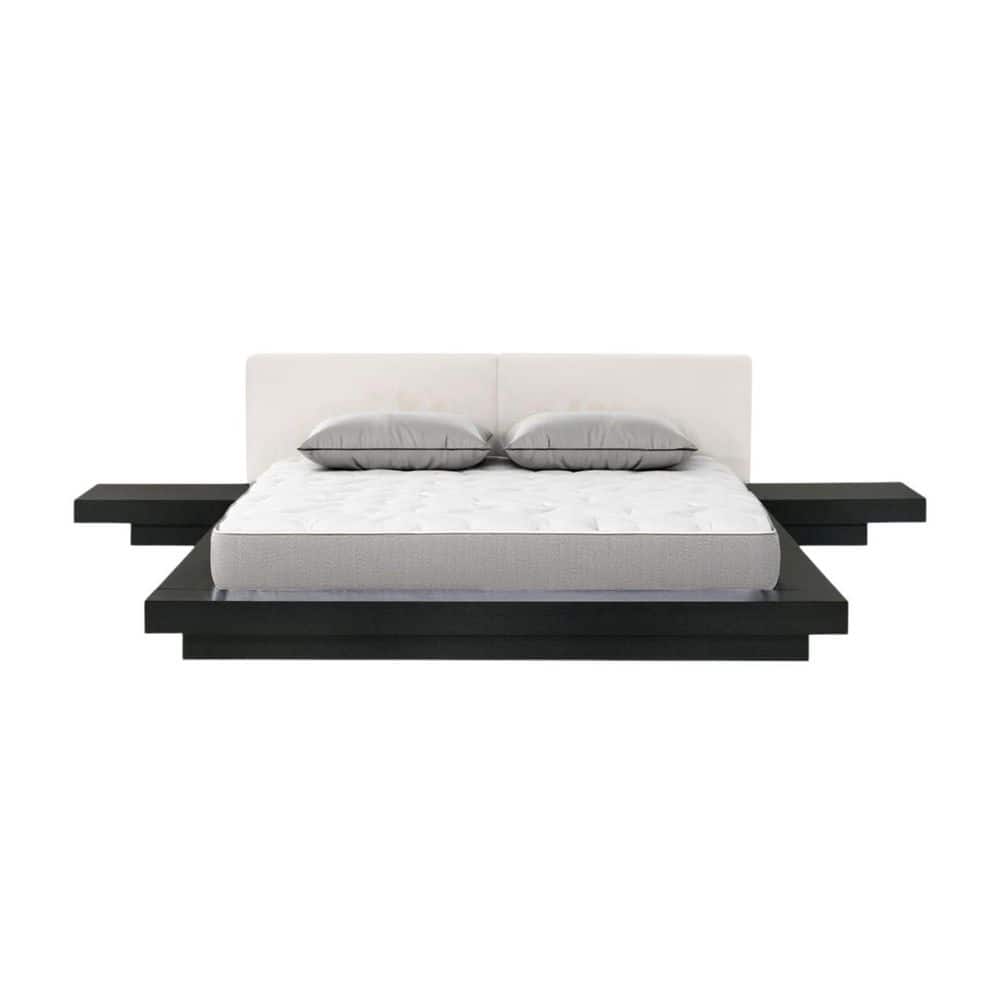 Black Wood Frame Queen Panel Bed