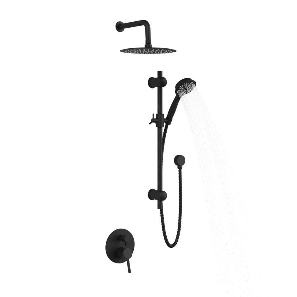 Matte Black Adjustable Multi-Head Shower System with Handheld