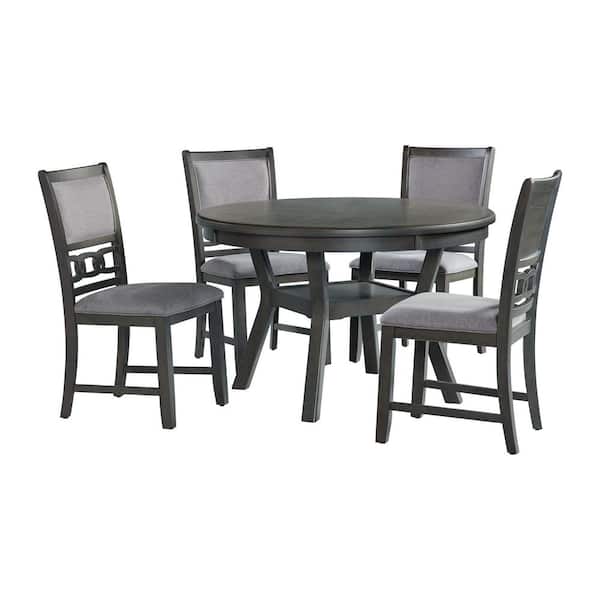 Picket House Furnishings Picket House Furnishings Taylor Standard Height 5PC Dining Set-Table and Four Side Chairs in Gray