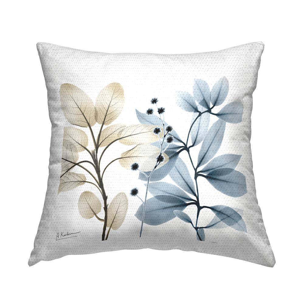 Contemporary Plant Sprigs White Square Outdoor Throw Pillow price history on PriceWatchPro