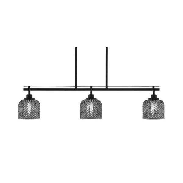 Monroe 3 Light 37.75 in. 3 Light Matte Black Linear Chandelier with 6 ...