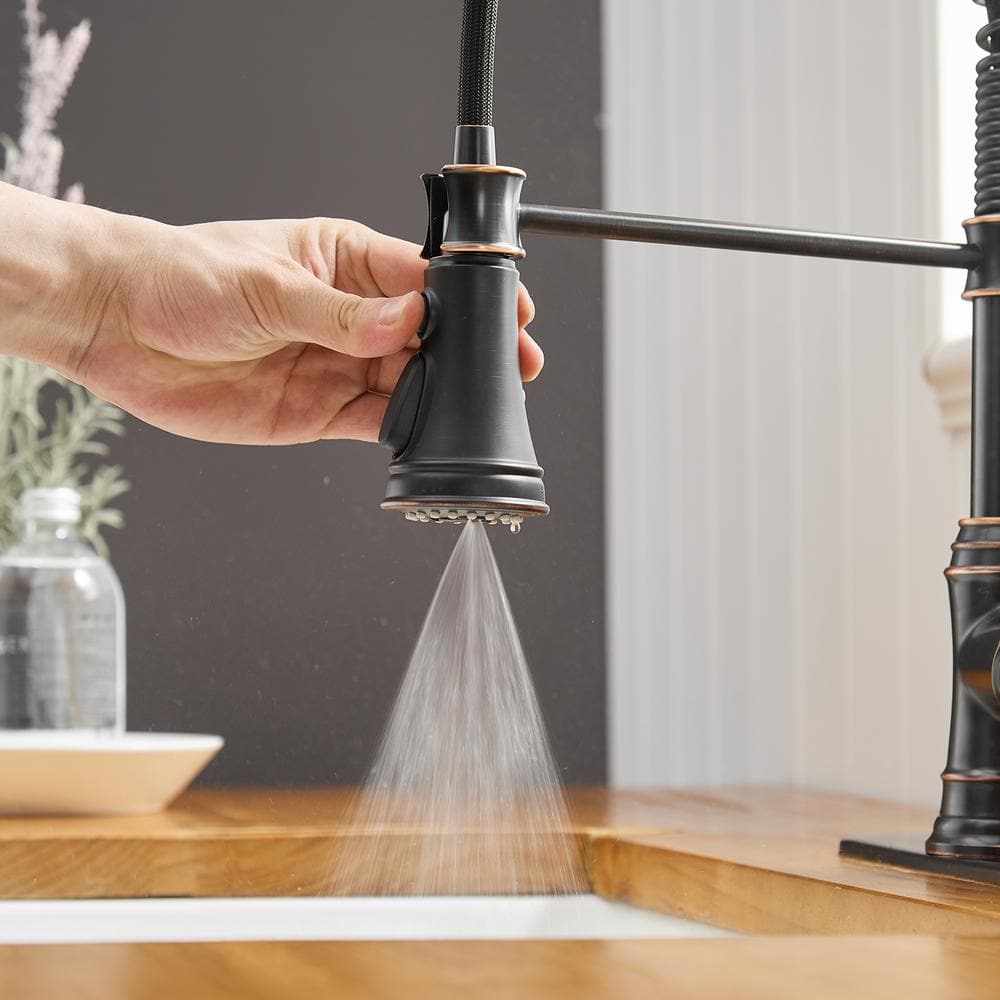 Oil Rubbed Bronze Pull-Down Kitchen Faucet with Spray
