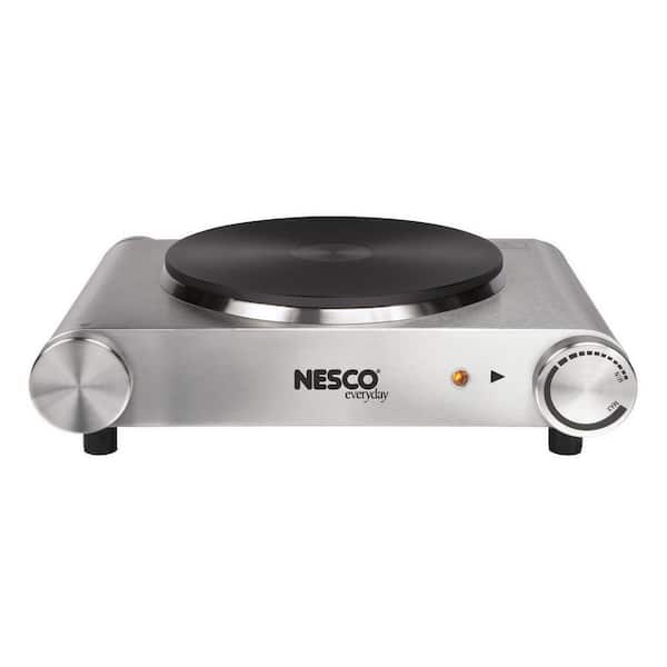 Nesco Single Burner 7.4 in. Silver Hot Plate with Temperature Control