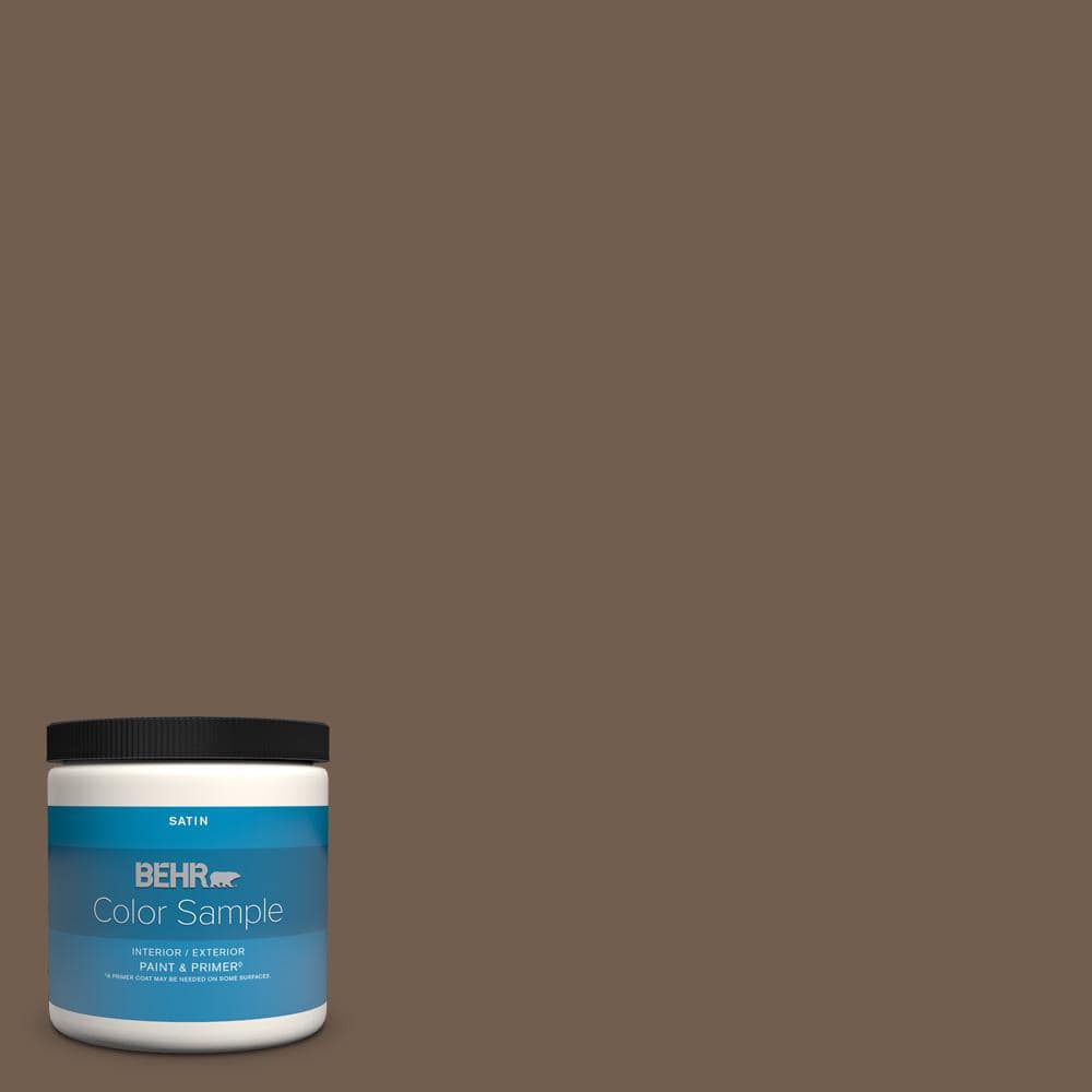 BEHR PREMIUM PLUS 8 oz. PPF-52 Rich Brown Satin Enamel InteriorExterior  Paint & Primer Color Sample B370316 - The Home Depot