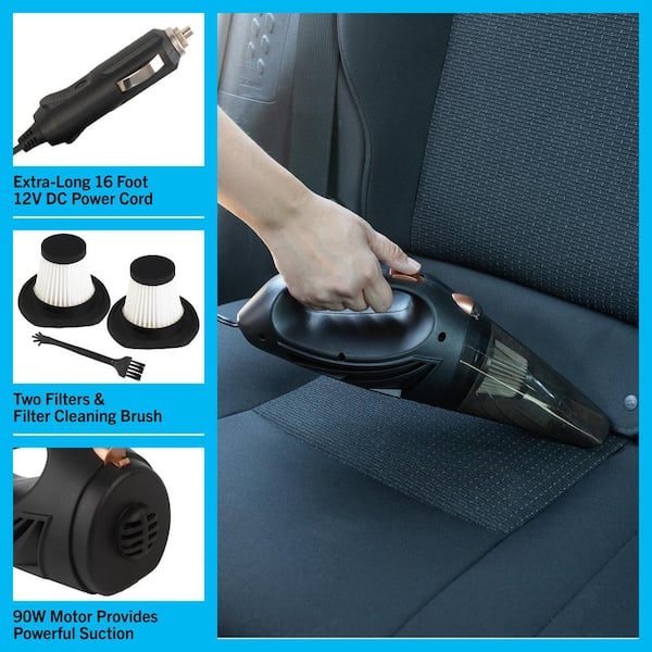 Stalwart 12V High-Powered Handheld Vacuum with Detailing Attachments -  Travel Case Included for Car or Home 75-CAR2000 - The Home Depot