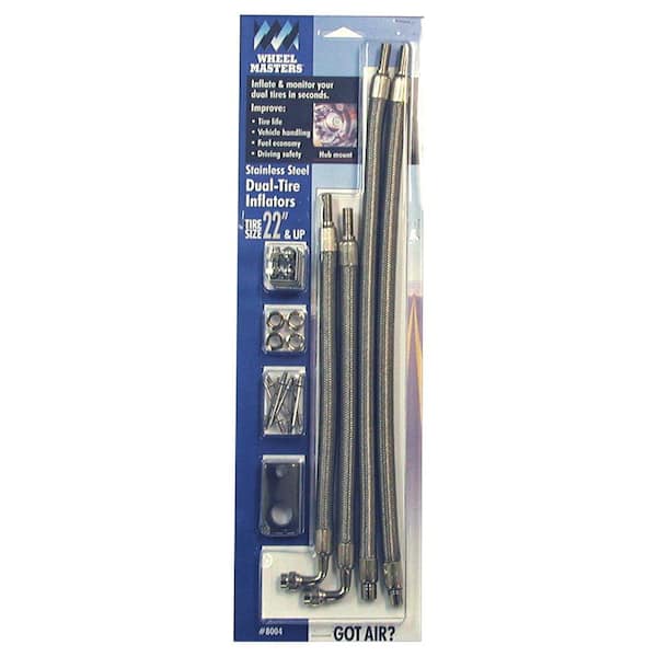 Wheel Masters Stainless Steel Hose Extenders For 22 in.Wheels - 4 Hose Kit, Hub Hole Mount