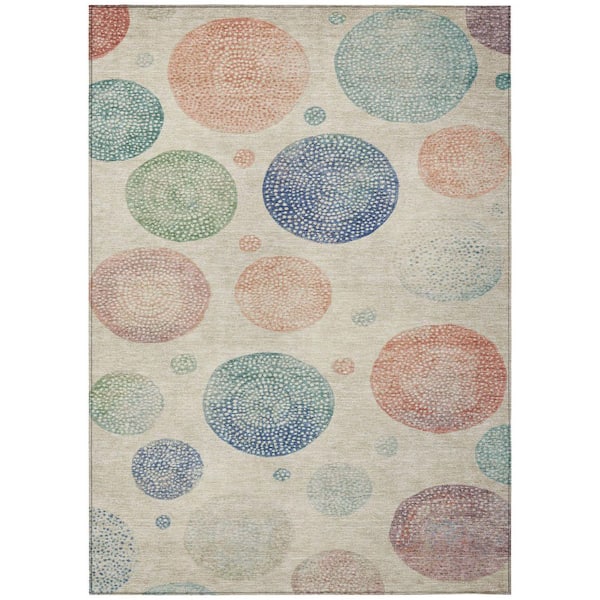 Chantille Machine Washable Indoor/Outdoor Abstract ACN1897 Ivory 10 ft. x 14 ft. Accent Rug