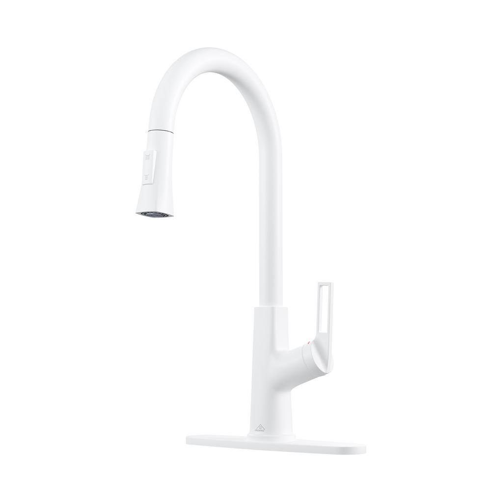 Single Handle Pull Out Sprayer Kitchen Faucet Deckplate Included in Brushed White price history on PriceWatchPro