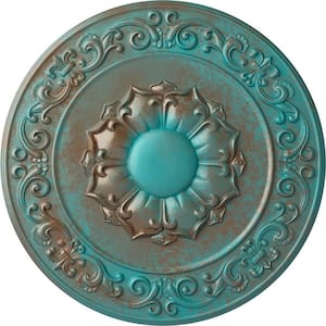 27-3/4 in. x 2 in. Sydney Urethane Ceiling Medallion (Fits Canopies up to 5-3/4 in.), Copper Green Patina