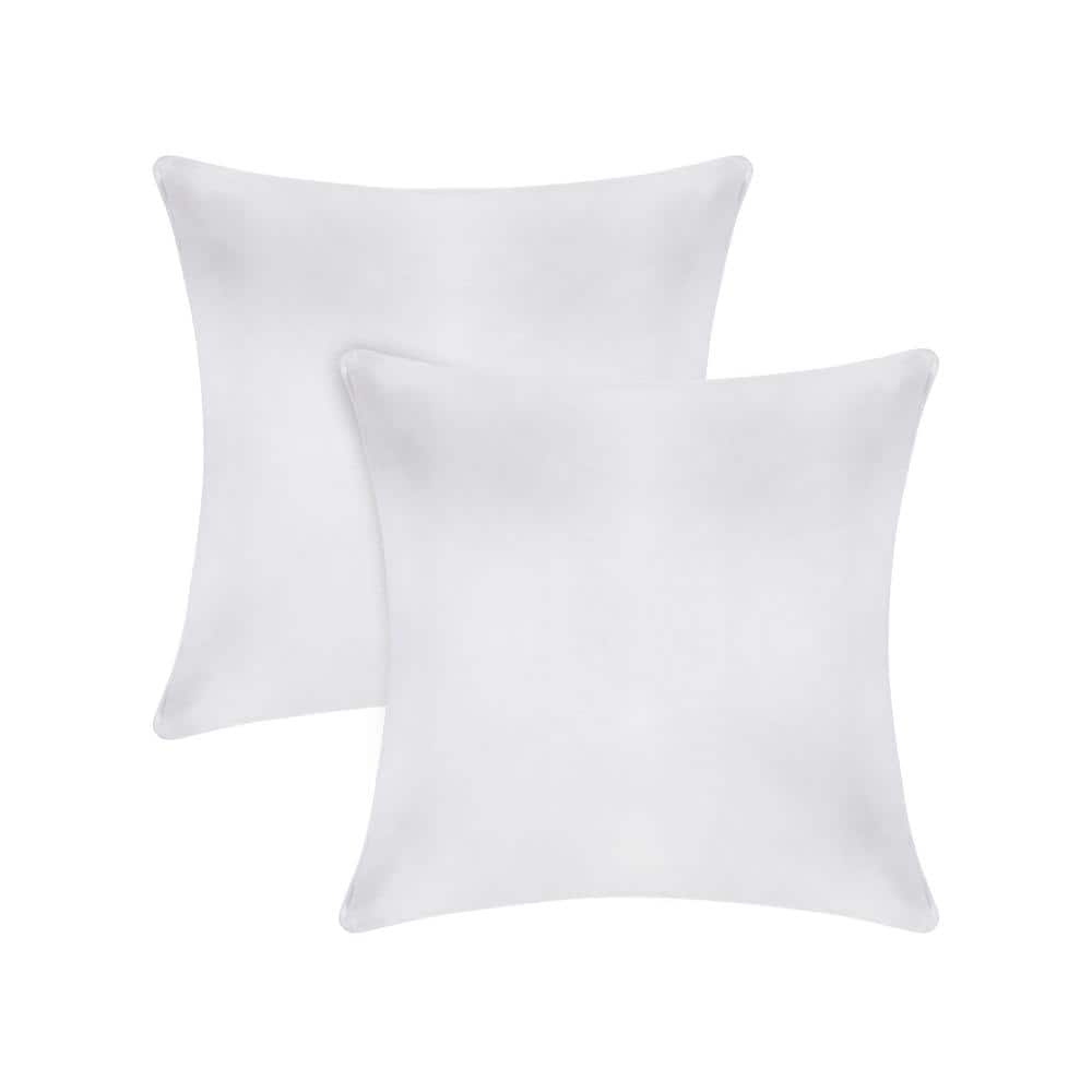 White Hypoallergenic Velvet Euro Pillow Covers Set of 2
