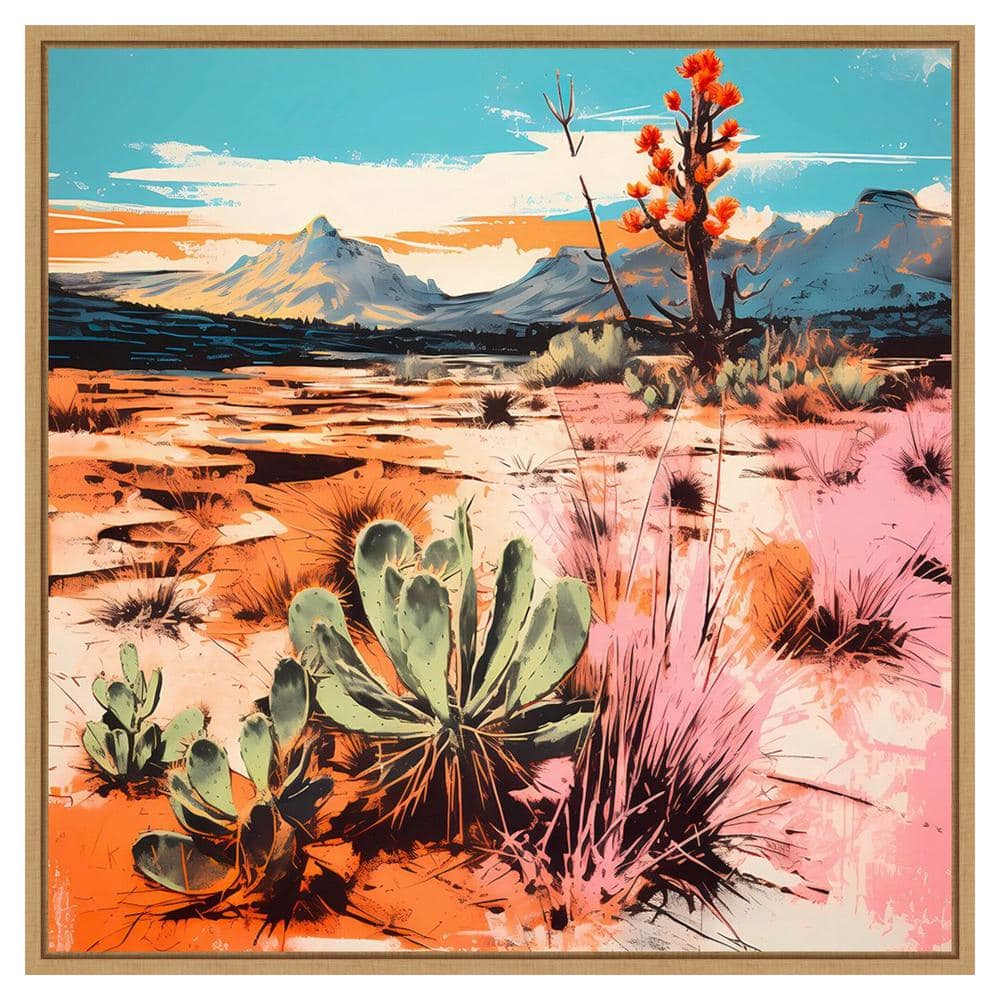 Walker Noble Desert Path II Scenic Canvas Print with Maple Frame