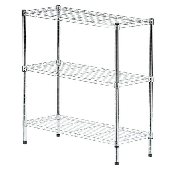 HDX Chrome 3-Tier Metal Wire Shelving Unit (36 in. W x 37 in. H x 14 in. D)