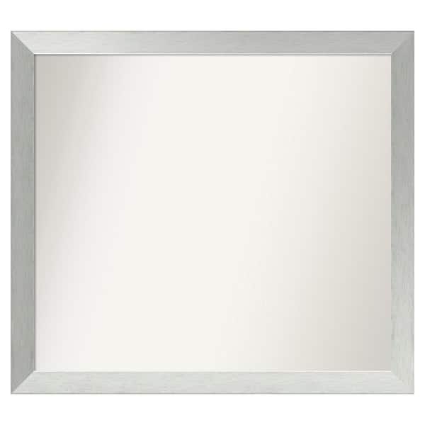 Brushed Sterling Silver 40 in. x 36 in. Custom Non-Beveled Wood Framed Bathroom Vanity Wall Mirror